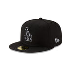 Los Angeles Dodgers Black Outline 59FIFTY Fitted Hat