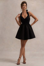 Suvi | Black Halter-Neck Mini Dress